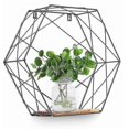 thumbnail image 3 of Set Of 3 Made Of Wood And Metal Hexagon Wall Shelf Hanging Shelf Floating Shelf Bathroom Shelf Decorative Shelves With Boards, For Kitchen Shelf, Bath, 3 of 5