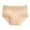 Beige, variant on Women's Lace Trim Satin Briefs Mid Rise Ruched Cute Soft Breathable Underwear (Pink, M)