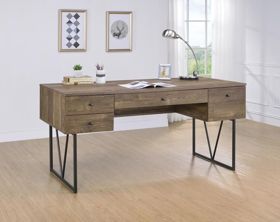 Analiese 4drawer Writing Desk Rustic Oak