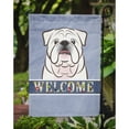 thumbnail image 3 of Caroline's Treasures BB1406GF White English Bulldog  Welcome Flag Garden Size , Small, multicolor, 3 of 3