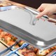 thumbnail image 4 of 2 manijas de acero inoxidable para calentador de alimentos de buffet, manijas de repuesto para puerta de horno, perillas de gabinete de plata cepillada para buffet de desayuno, 4 of 7