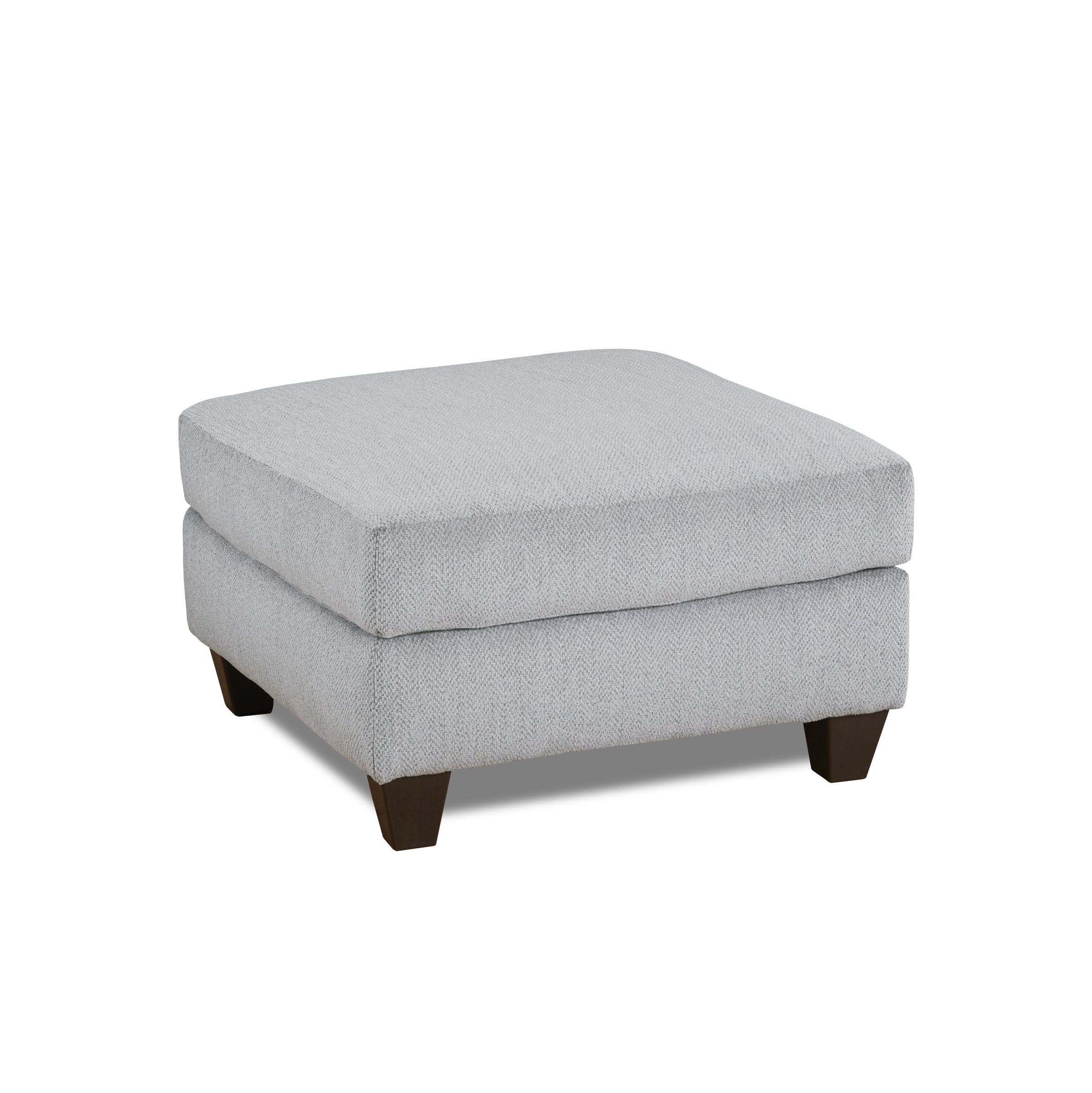 Roundhill Furniture Duleek Upholstered Cocktail Ottoman, Herringbone Silver