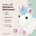 thumbnail image 2 of El unicornio blanco de peluche Bearington Lil' Rainbow Shimmers, 25 cm, 2 of 6