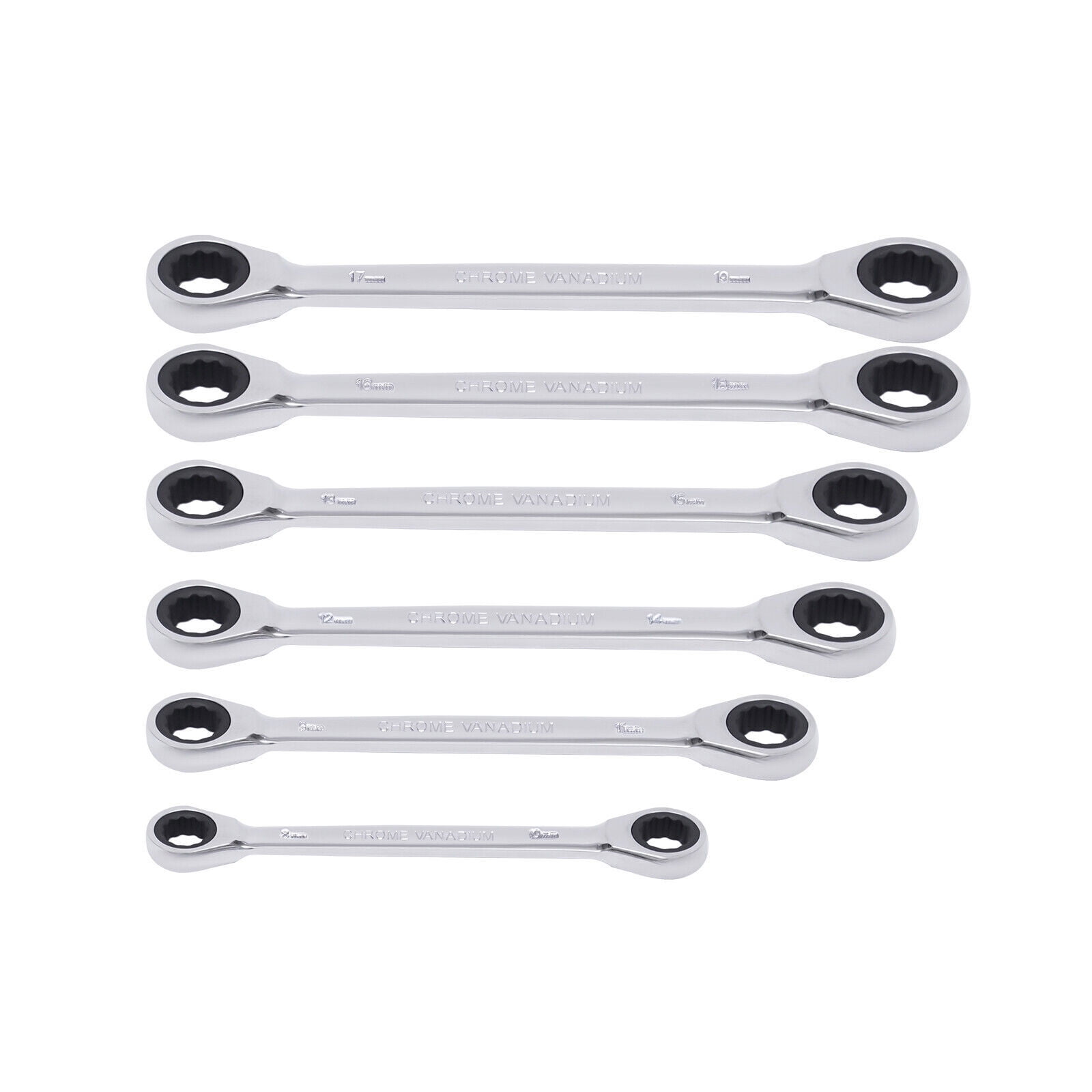 6 PCs Extra Long Ratchet Wrenches Set Wrench Set w/ Metric 8mm-19mm