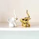 thumbnail image 2 of Home Decor Elephant Statues,1 Pair, Small Decorative Accents for Shelves, Livingroom and Bedroom, Gold and White, 2 of 4