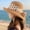Khaki, variant on Summer Outdoor Seaside Hat Girl Is Fashionable, Simple, Tapped Dot Straw Hats Sweet Wave Dot Dot Sun Hat Spot