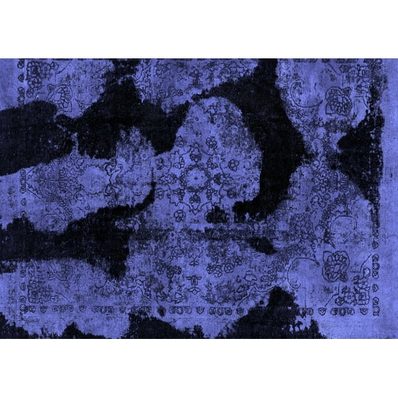 Ahgly Company Indoor Rectangle Abstract Blue Modern Area Rugs, 3' x 5'