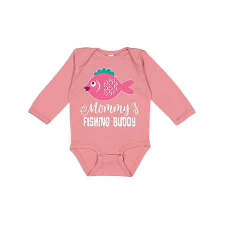 

Inktastic Mommys Fishing Buddy Girls Gift Baby Girl Long Sleeve Bodysuit