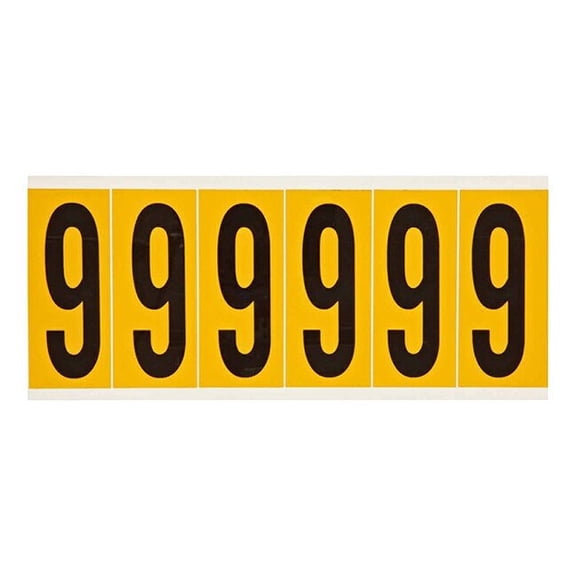 Brady Number Label,9,1-1/2 in. W x 3-1/2 in. H 1550-9