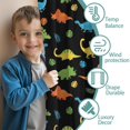 thumbnail image 3 of Dinosaur and Leaves Black Pattern Insulated Teens Curtains Set Of 2, Bedroom Essentials, Toddler Room Decor 52"x84", 3 of 5
