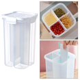 thumbnail image 1 of VONKY 2.6L Dividers Box Organizer Clear Plastic Case Storage Container for Cereal White, 1 of 9