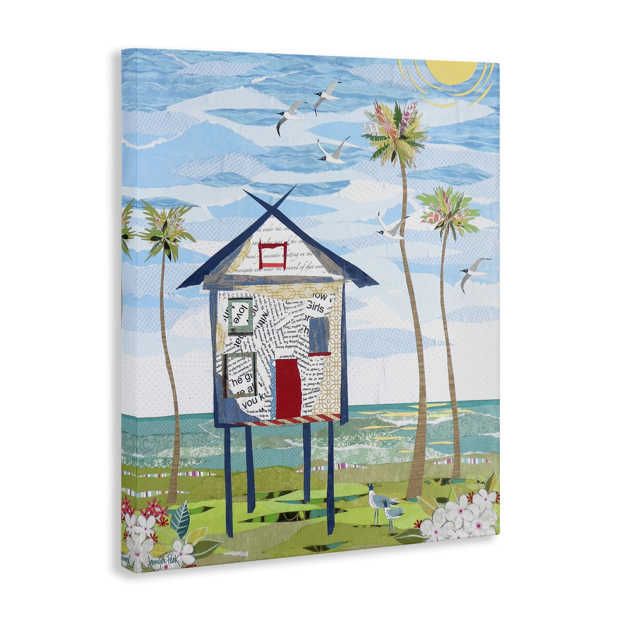 Stupell Industries Beach Vacation Getaway Coastal Painting Gallery Wrapped Canvas Art Print Wall Art, 16 x 20