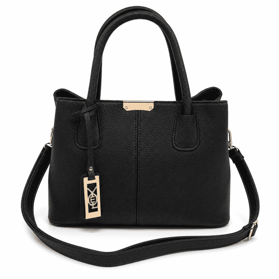 Kabuer Women's PU Leather Tote Handbag with Shoulder,Black