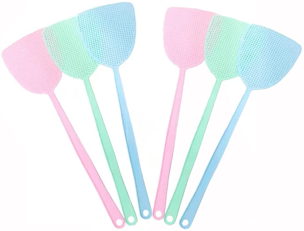 Fly Swatter, Hand Swatter, Long Handle Fly Swatter, 6Pack Color