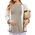 thumbnail image 3 of WellSize Women Maternity Tops Casual Tunic Fall Shirts Crew Neck Long Sleeve Pregnancy Clothes, 3 of 7