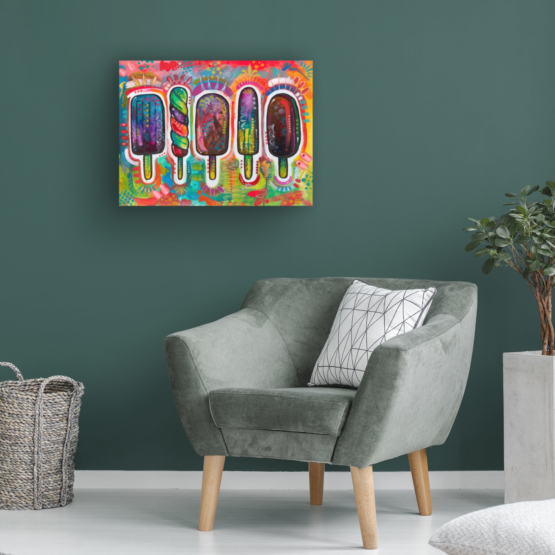 Canvas Wall Art - Dean Russo 'Ice Pops 1' Wall Art for Living Room, Bedroom, or Office Décor by Trademark Fine Art - 47 x 35 Inches