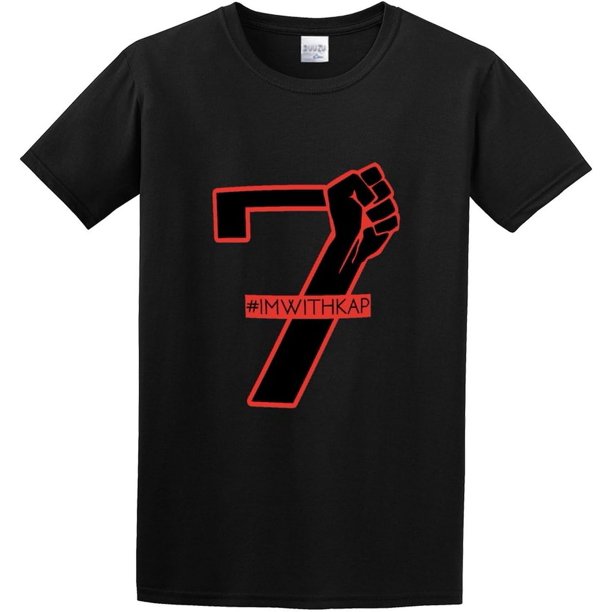 Men's Round Neck T-Shirt Colin Kaepernick 7 ImWithKap Funny Classic Style Black
