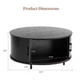 thumbnail image 2 of VENTOPYR 31.5'' Round Coffee Table with Hiddern Storage and Sliding Door,Modern Center Table for Living Room, 2 of 8