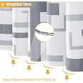 thumbnail image 4 of Extra Long Fabric Shower Curtain, 72x84 Inches Long Geometric Cloth Shower Curtain Set with 12 Plastic Hooks, Tall Modern Neutral Luxury Thick Polyester Shower Curtains for Bathroom - Grey/Gray, 4 of 6