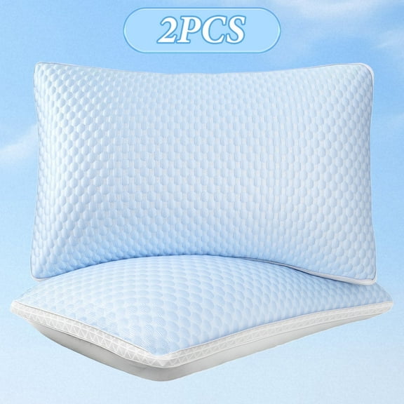 Set of 2 Pillows, Adjustable Zipper Bed Pillows for Side, Back and Stomach Sleepers, 20" x 30"