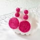 thumbnail image 3 of Pendientes de bola de mujer Boho Raffia, pendientes colgantes redondos de rafia individuales - joyería de resort de playa de verano, 3 of 5