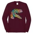 thumbnail image 3 of Dean Russo Raptor Animal Lover Mens Long Sleeve Shirt, Maroon, Large, 3 of 6