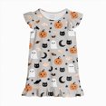 thumbnail image 7 of TOWED22 Halloween Nightdress Toddler Girls Sleepwear Cute Cartoon Ghost Print Dresses Short Sleeve Pajamas Dress, 7 of 7
