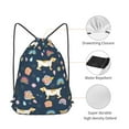 thumbnail image 5 of XMXT Waterproof Gym Bag, Cartoon Dog Blue Background Drawstring Backpack for Men, m, 5 of 8