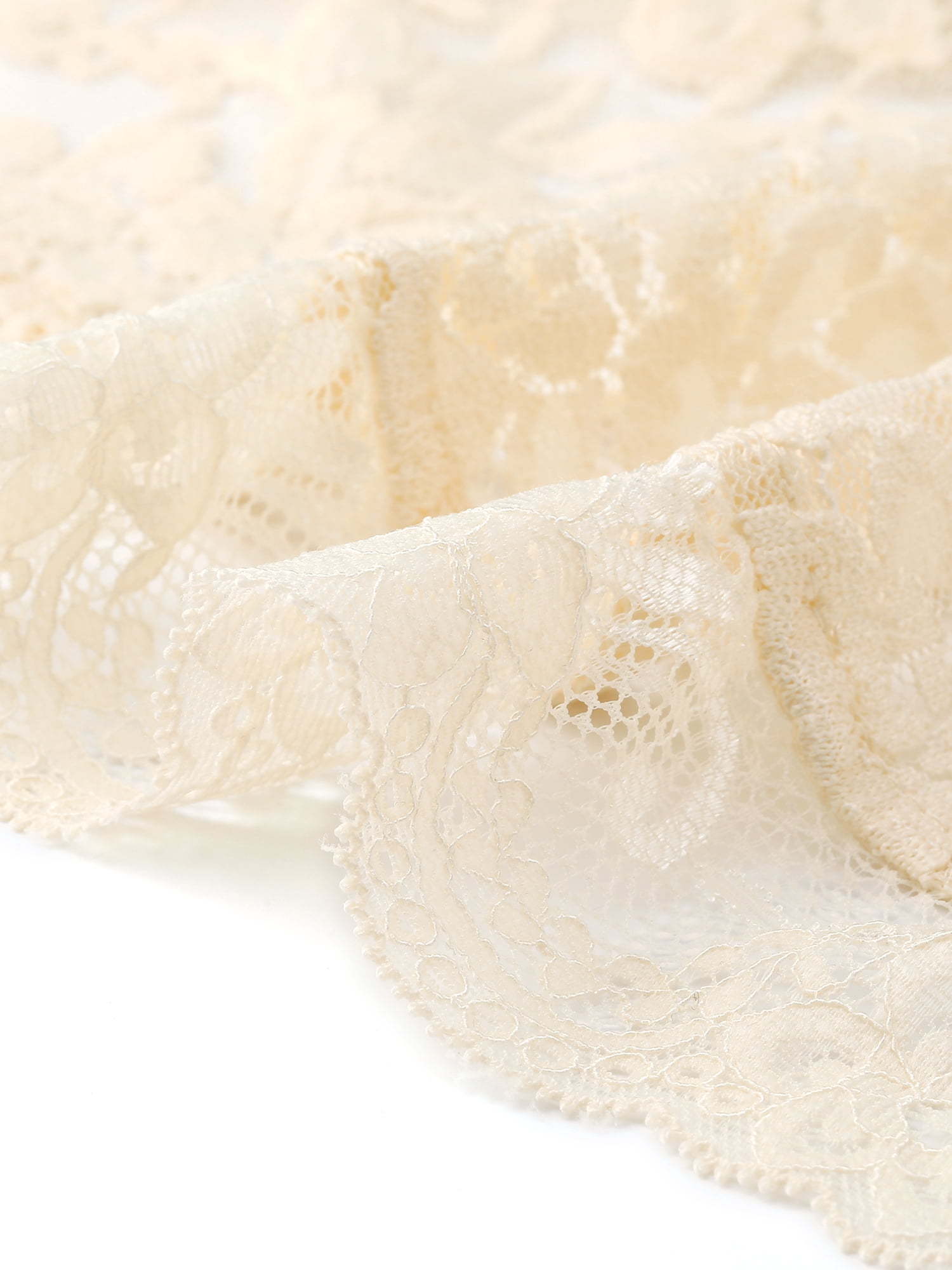 DARING DIVA Women's Floral Bolero Shrug Long Sleeve Sheer Cropped Lace Cardigan S Apricot