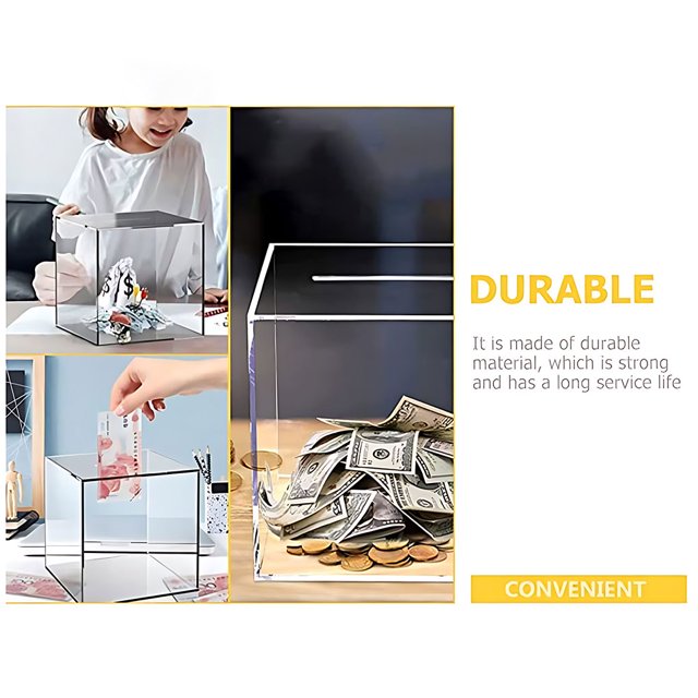 maskred Transparent Money Box For All Ages Start Saving Today Saving Money More Easily 2cm*12cm 240G 2Set