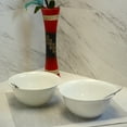 thumbnail image 2 of Gibson Home 2 Piece 7 Inch Ceramic All-Purpose Round Bowl Set in White, 2 of 6