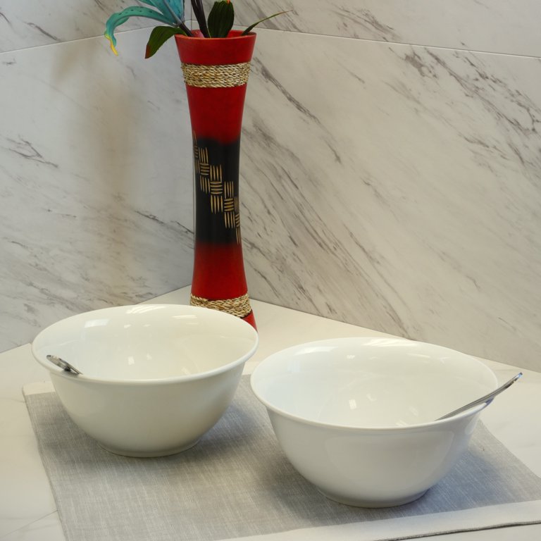 Gibson Home White Ceramic 2-Piece Pasta Bowl Set