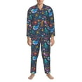 thumbnail image 3 of Lsque Marine Inhabitants Pattern Long Sleeve Pajama Set for Men - Soft 2-Piece Sleepwear and Loungewear Set with Pockets, Comfy Nightwear-Medium, 3 of 7