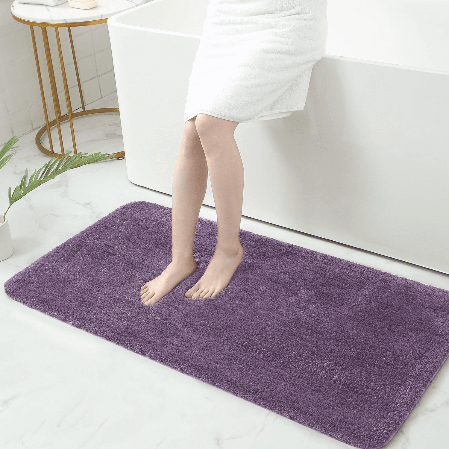 vidaXL Bathroom Mat Set 2 Piece Fabric Beige Water Absorbent Floor Carpet Rug 
