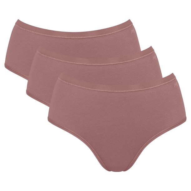 Sloggi Calzoncillos para mujer, pack de 3 - GO Daily Cotton Midi 3P, calzoncillos, algodón elástico Marrón 2XL (XX-Large)