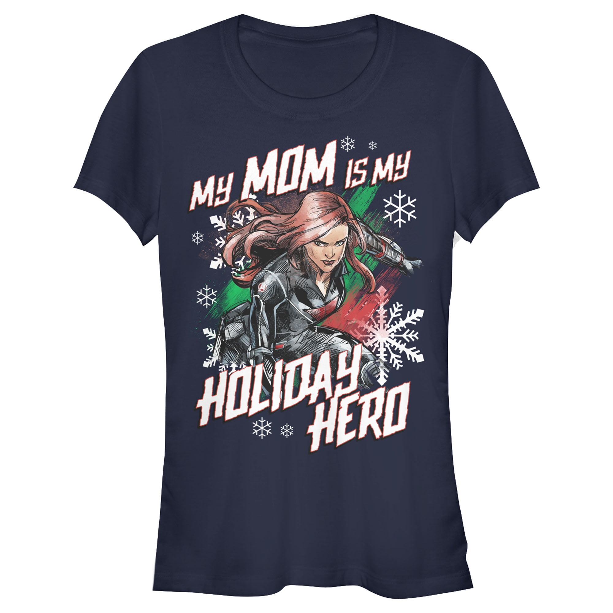 Marvel Marvel Juniors' Black Widow Mom Holiday Hero T