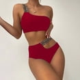 thumbnail image 2 of Sngxgn Women's High Waisted Bikini Sets Two Piece Swimsuits High Cut Bathing Suits(Red,XL), 2 of 4