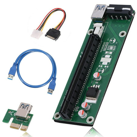 EEEKit USB 3.0 1x to 16x Extender Riser Card Adapter SATA Power Cable PCI E Express (Best Usb 3.0 Pci Express Card)