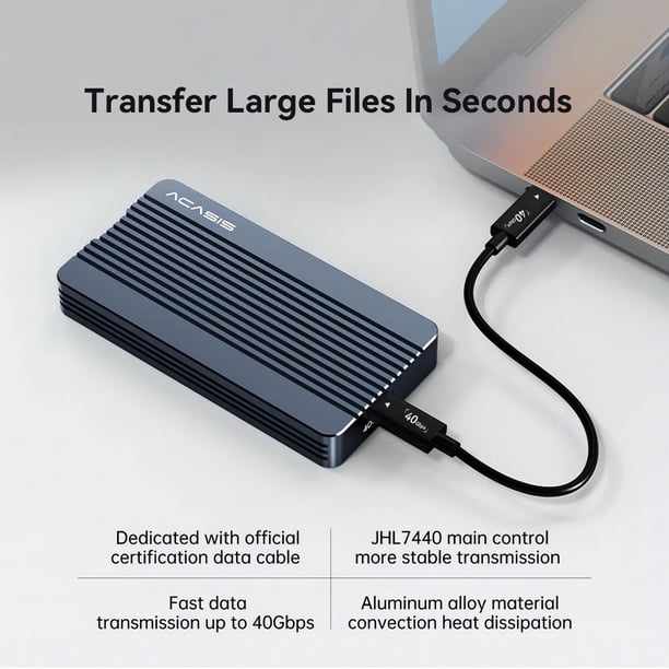 ACASIS 40Gbps M.2 NVMe SSD Enclosure for M1 M2 Pro/Max, Compatible