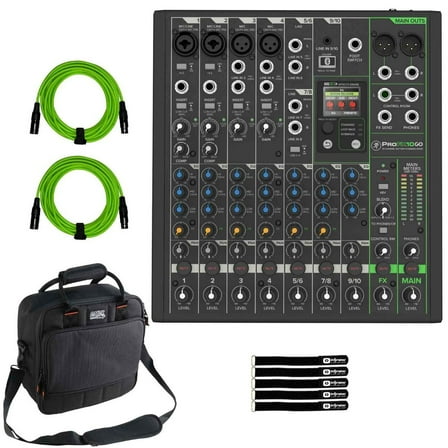 Mackie ProFX10 GO 10-Channel Battery-Powered Analog Mixer with Bag Package
