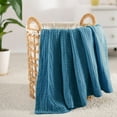 thumbnail image 6 of Carriediosa 100% Cotton Muslin Throw Blanket Gauze Blankets for Adults Soft Throws for Bed and Couch, 50" x 70" Dusty Blue, 6 of 6