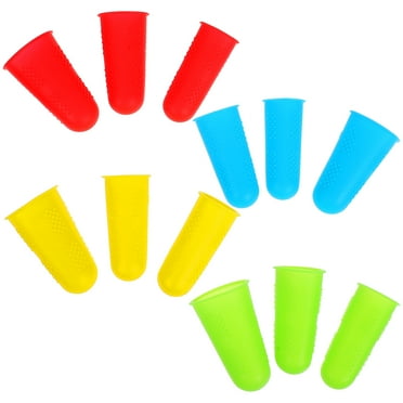 MLINS 12pcs Heat-Resistant Silicone Finger Covers Finger Tip Protectors For Crafting Finger Cots For Finger Safety Protective Finger Covers