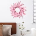 thumbnail image 5 of Farfi Artificial Wreath No Wilting Elegant Pink Beautiful Fake Flower Door Wreath Home Decoration (Pink), 5 of 13