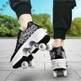 thumbnail image 2 of Roller Skate Shoes for Woman, Double-Row Deform Wheel Automatic Walking Shoes, Retractable Roller Skate, Shoes with Wheels, Skating Shoes for Outdoor Fun & Fitness, 2 of 6