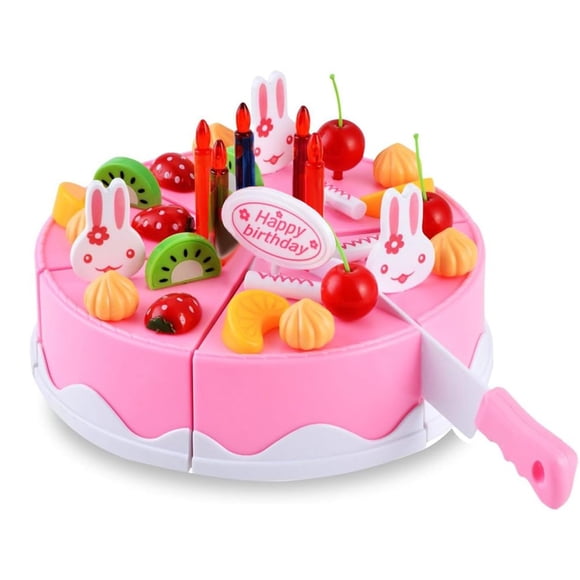 Juego de juguetes para tartas de cumpleaños Big NoseDeer, 37 piezas, DIY Pretend