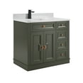 thumbnail image 2 of Legion Furniture WS2516-36-PG 36 in. Pewter Green Finish Solid Wood Sink Vanity, 1 ft. Artificial Stone Top, 2 of 10