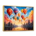 thumbnail image 2 of Designart "Cubist Interpretation Colorful Hot Air Balloon I" Cityscapes Floater Framed Canvas Print, 2 of 7