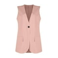 thumbnail image 4 of Ovticza 2024 Summer Sleeveless Blazer Jackets for Women Lightweight Fashion Casual Open Front Work Office Vest Tops Pockets Pink S, 4 of 9