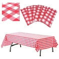Red Rectangular Spill Proof Tablecloths Disposable Pack of