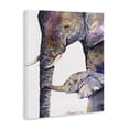 thumbnail image 2 of Stupell Industries Rustic Lodge Colorful Cute Baby Elephant Family Animal Purple Watercolor Canvas Art, 16 x 20, by George Dyachenko, 2 of 7
